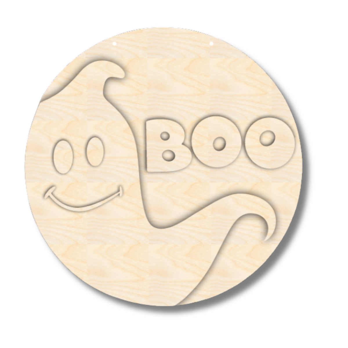 Unfinished Wood Ghost Boo Door Sign Kit | Wood Craft Cutouts | 1/4