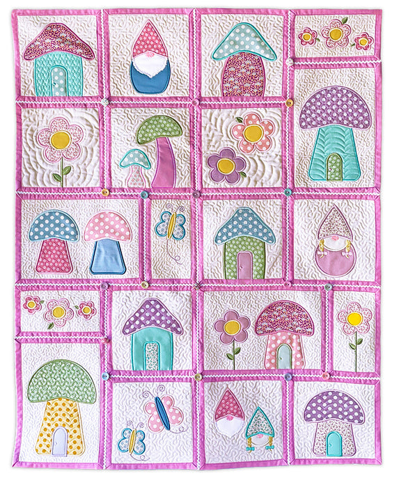 Gnome Home Quilt In-the-Hoop Machine Embroidery Design