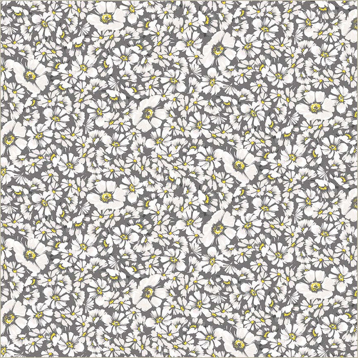 Grey Verona Allegra Blooms Cotton 44”/45” Fabric Per Yard