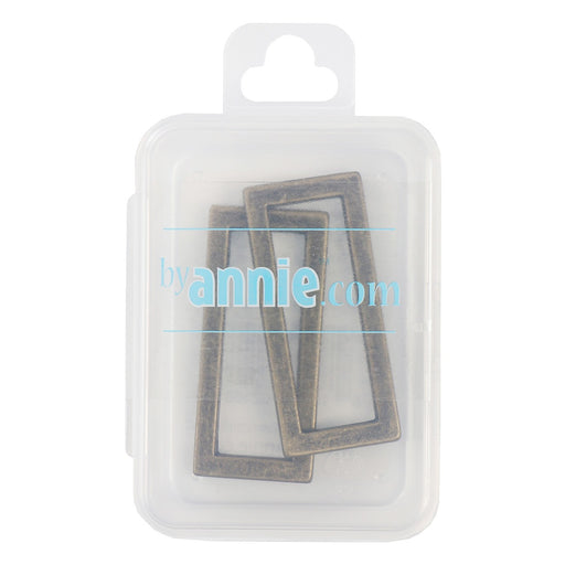 ByAnnie Rectangle Ring Flat 1-1/2in Antique Brass Set of Two