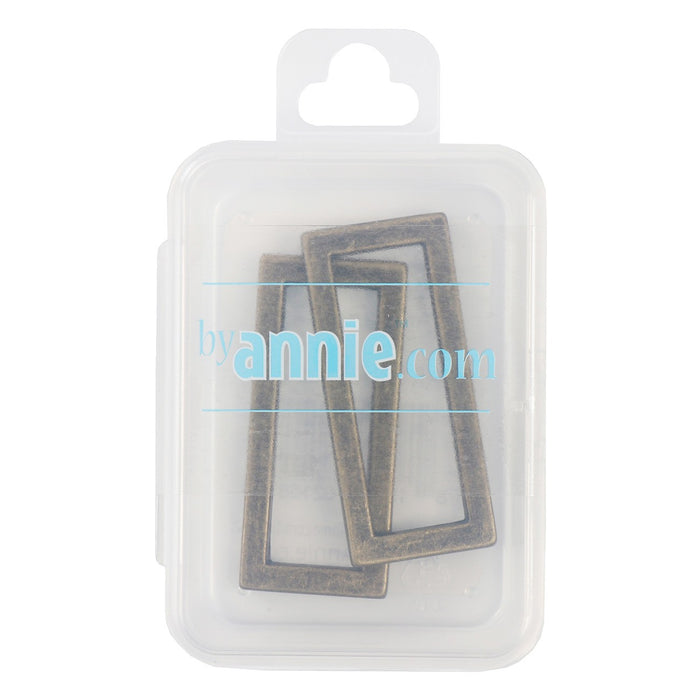 ByAnnie Rectangle Ring Flat 1-1/2in Antique Brass Set of Two