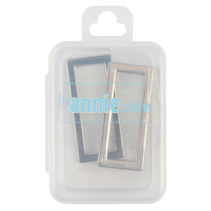 ByAnnie Rectangle Ring Flat 1-1/2in Nickel Set of Two