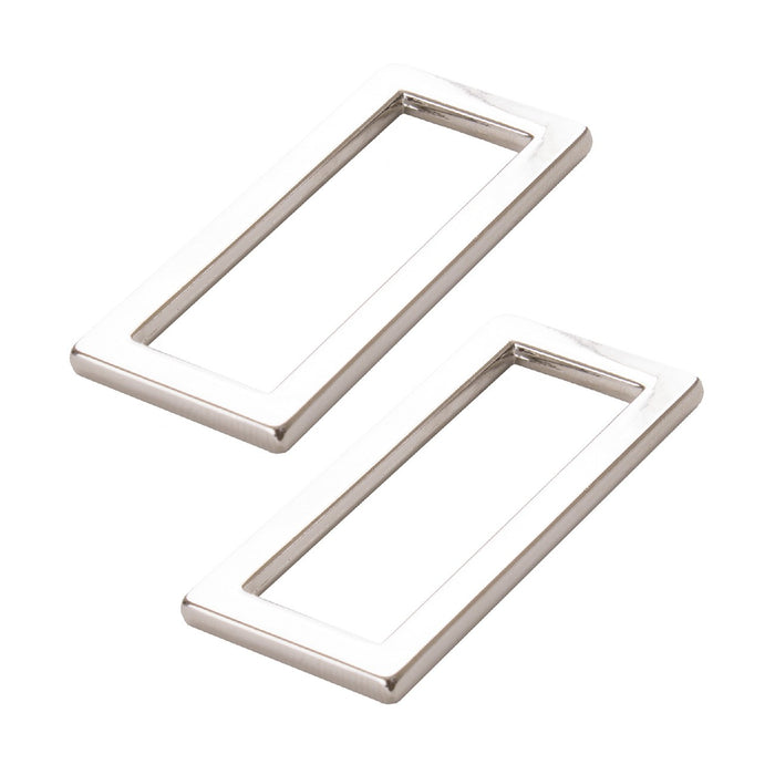 ByAnnie Rectangle Ring Flat 1-1/2in Nickel Set of Two