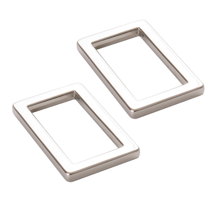 ByAnnie Rectangle Ring Flat 1in Nickel Set of Two
