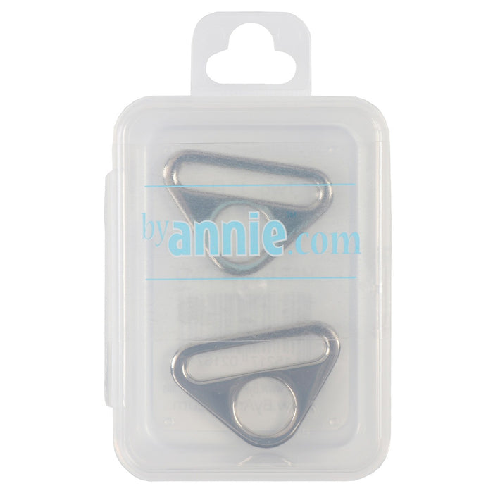 ByAnnie Triangle Ring Flat 1in Nickel Set of Two