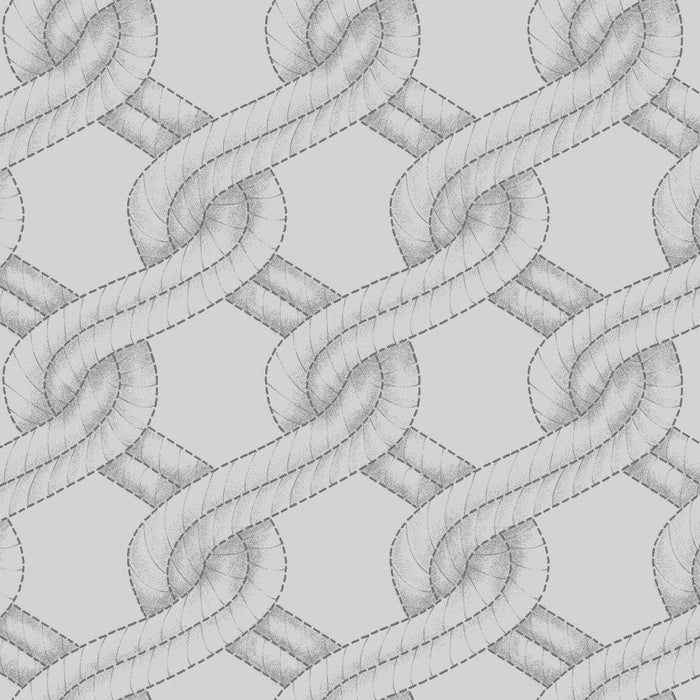 Grey Twisted Rope Stitched Braid Cotton Wideback Fabric Per Yard