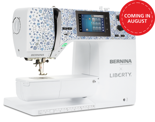 BERNINA 495 Liberty Edition computerized sewing and quilting machine with Liberty Velasco Meadow faceplate