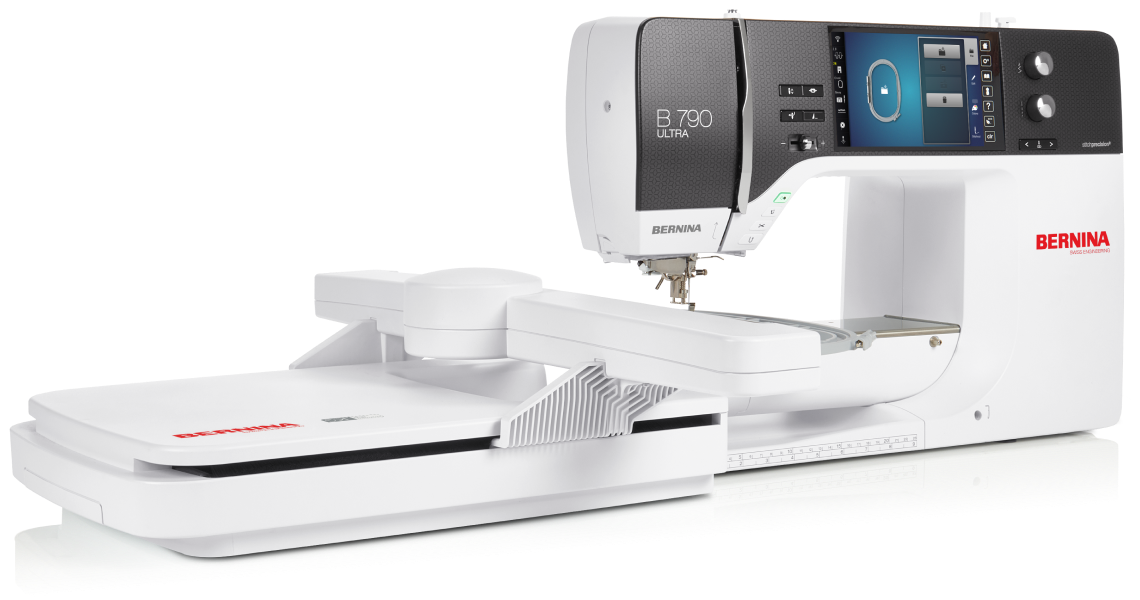 BERNINA 790 ULTRA sewing and embroidery machine with embroidery module attached