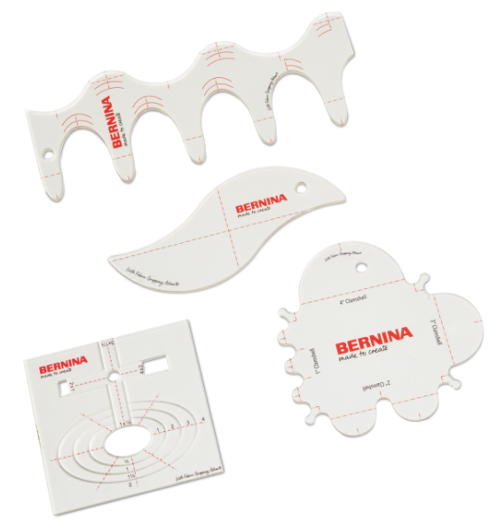 BERNINA Curves and Clams Ruler Kit — 4-piece quilting ruler set