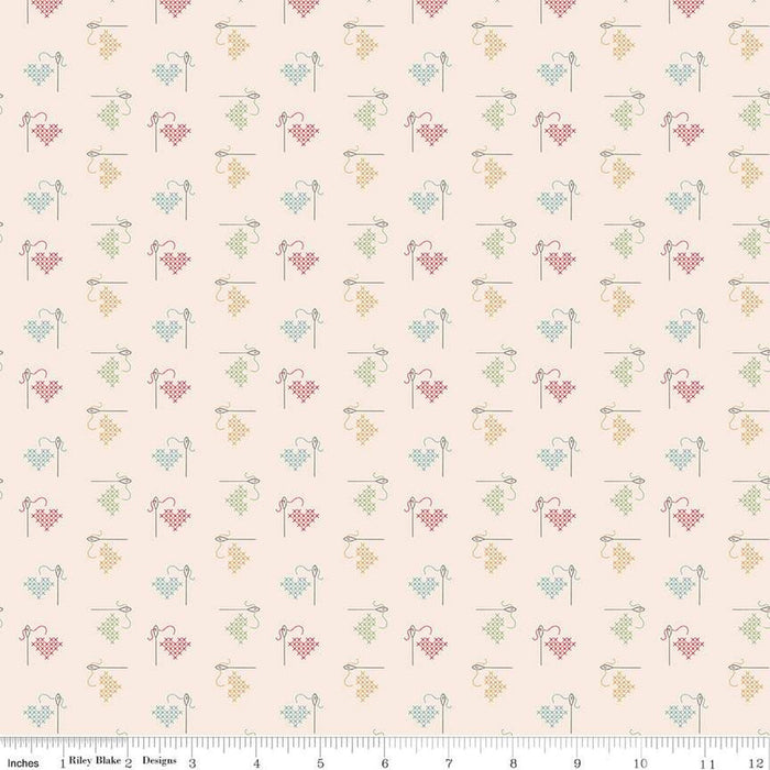Hush Hush 5 Stitched with Love Cotton 43"/44" Fabric Per Yard