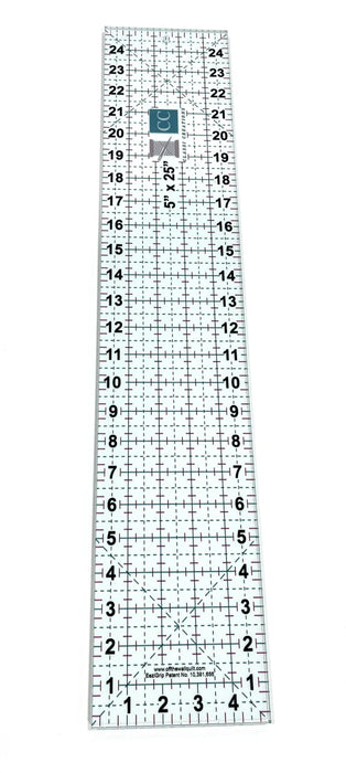 Classi Creations 5" x 25" Acrylic Grip Ruler With Grid Lines