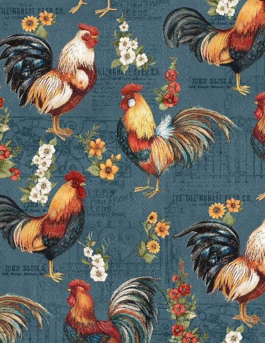 WL Teal Garden Gate Roosters