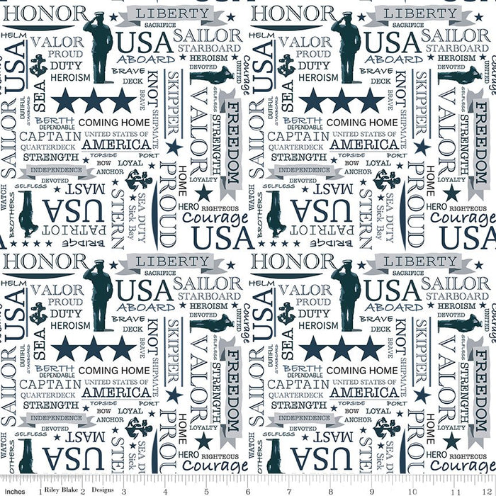 RB Coming Home Navy Text White