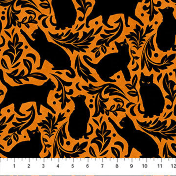 NC Cat Damask Orange Black-Hallow’s Eve