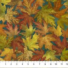 NC Dark Teal Multi Packed Leaves Stonehenge Autumn Splendor