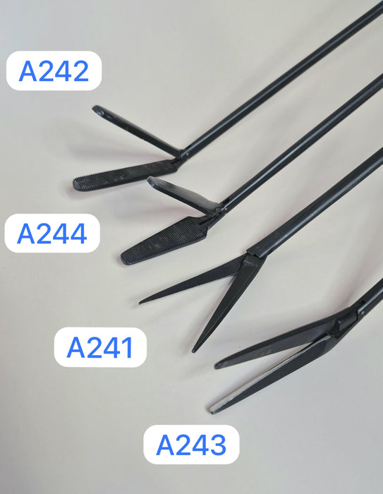 24" Aquarium Tongs - Stainless Steel and Black Oxidized