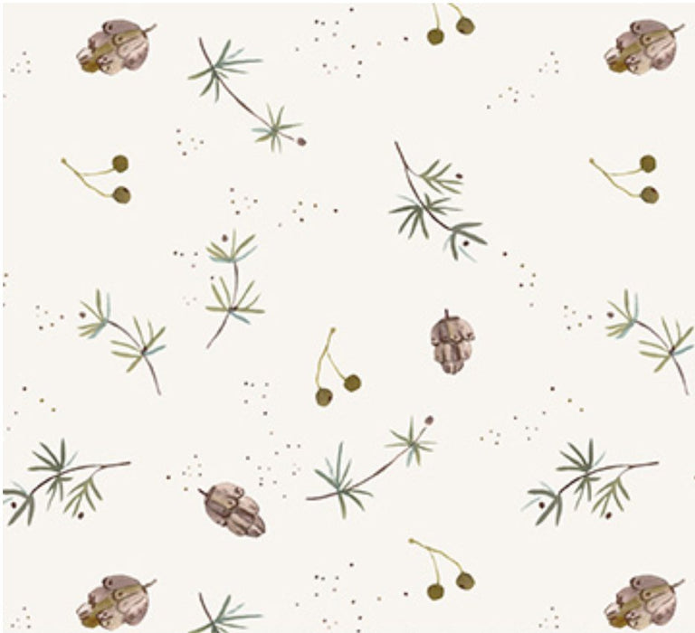 FI Cozy Cubs Pinecones White