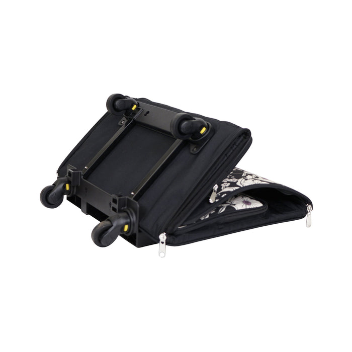 Everything Mary XL 4 Wheel Collapsible Rolling Sewing Machine Storage Case, Artistic Floral