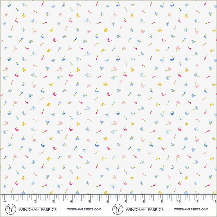 Ivory Floret Midnight Blooms Cotton 44"/45" Fabric Per Yard