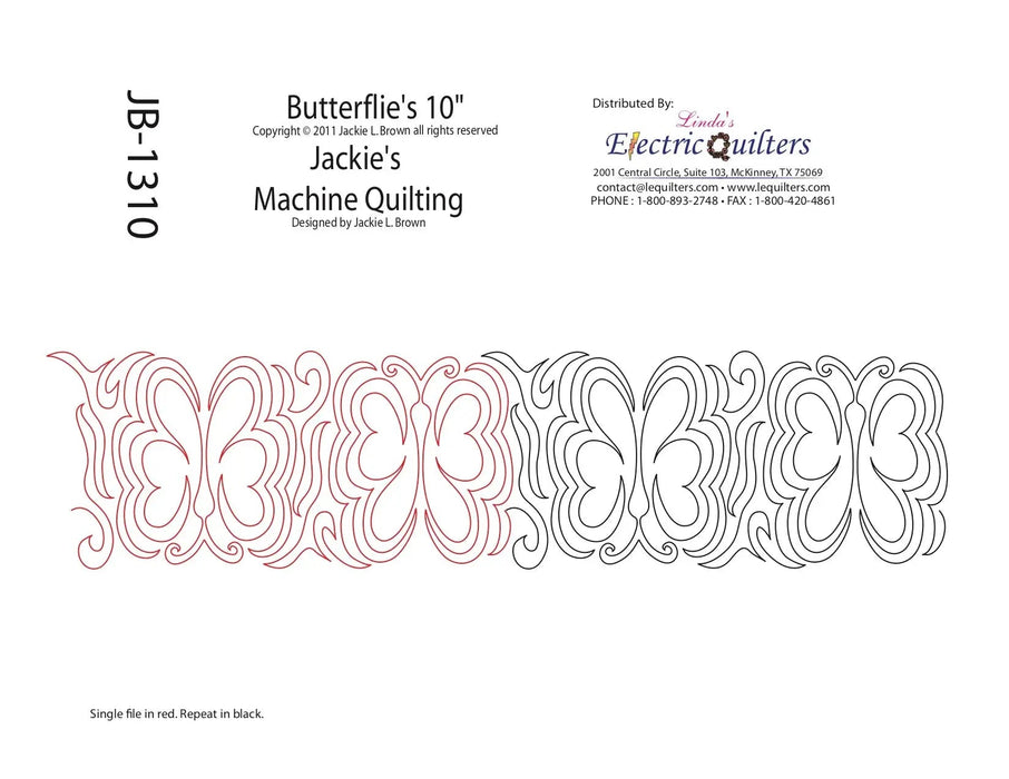 1310 Butterflies Pantograph by Jackie Brown