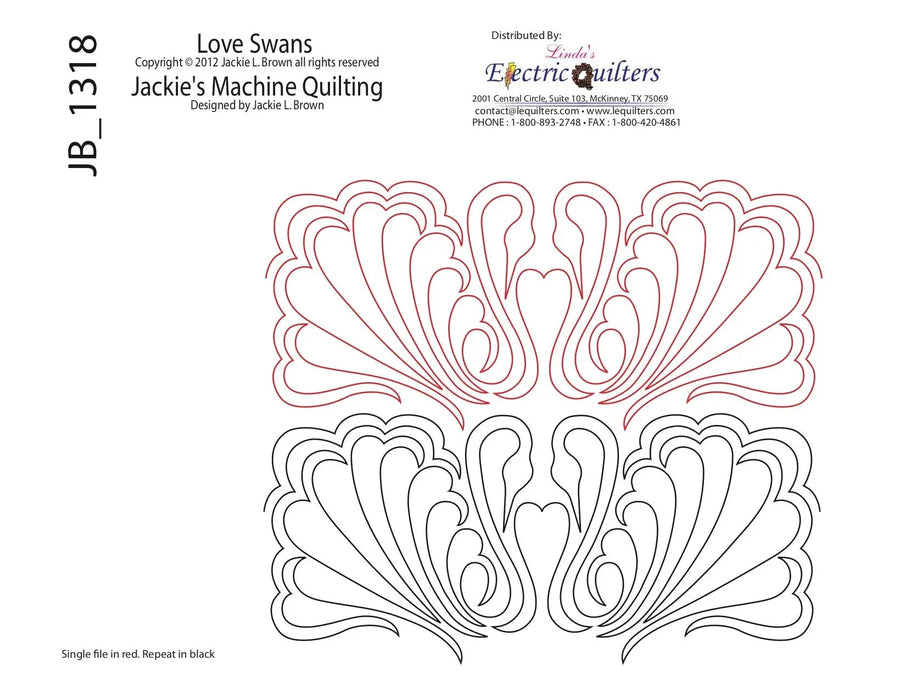 1318 Love Swans Pantograph by Jackie Brown