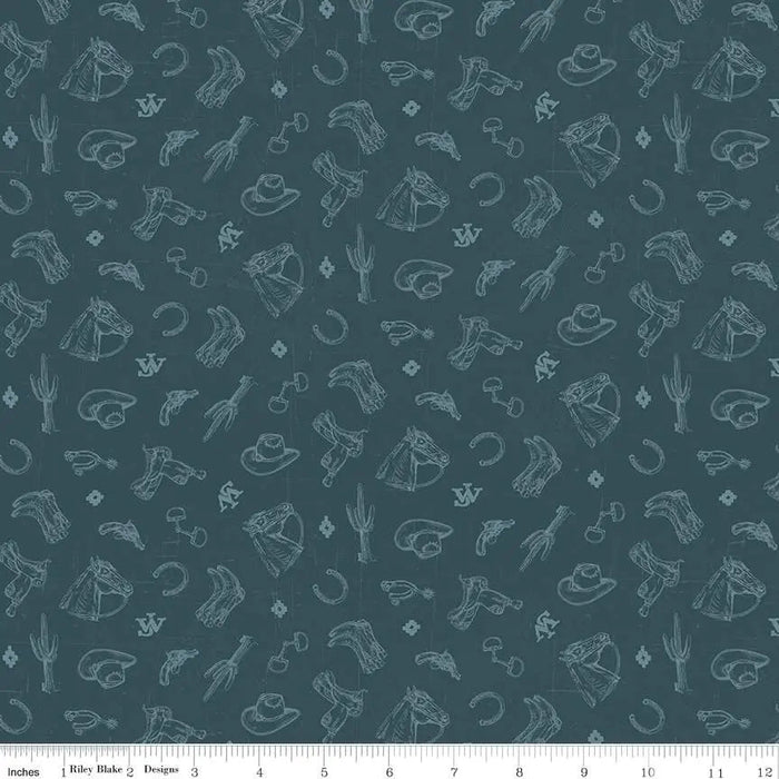 John Wayne American West Icons Navy 43"/44" Fabric Per Yard