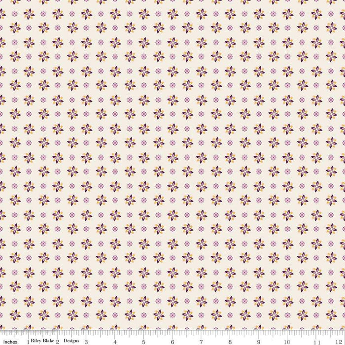 Juju's Petals Calico Cream Cotton 43"/44" Fabric Per Yard