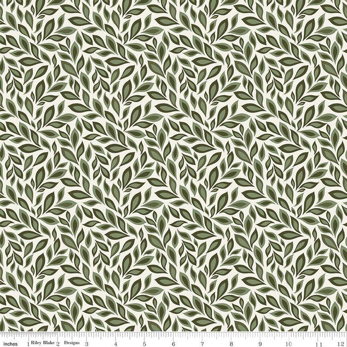 Juju's Petals Leaves Cream Cotton 43"/44" Fabric Per Yard