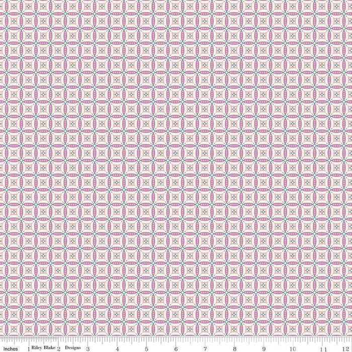Juju's Petals Mosaic Lilac Cotton 43"/44" Fabric Per Yard