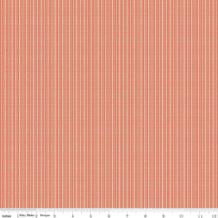 Juju's Petals Stripes Orange Cotton 43"/44" Fabric Per Yard