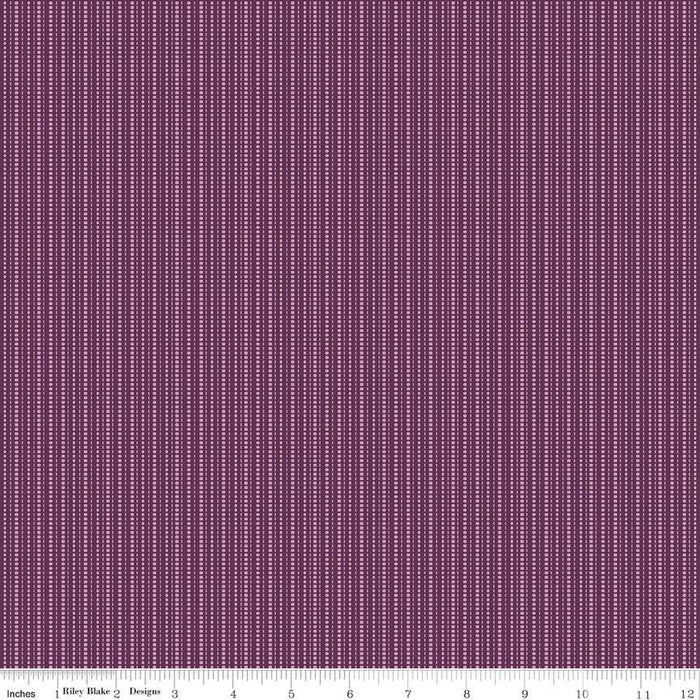 Juju's Petals Stripes Purple Cotton 43"/44" Fabric Per Yard