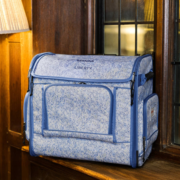 Matching Liberty Edition trolley in Velasco Meadow print for the BERNINA 495