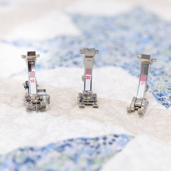 Three additional presser feet included with the BERNINA 495 Liberty Edition