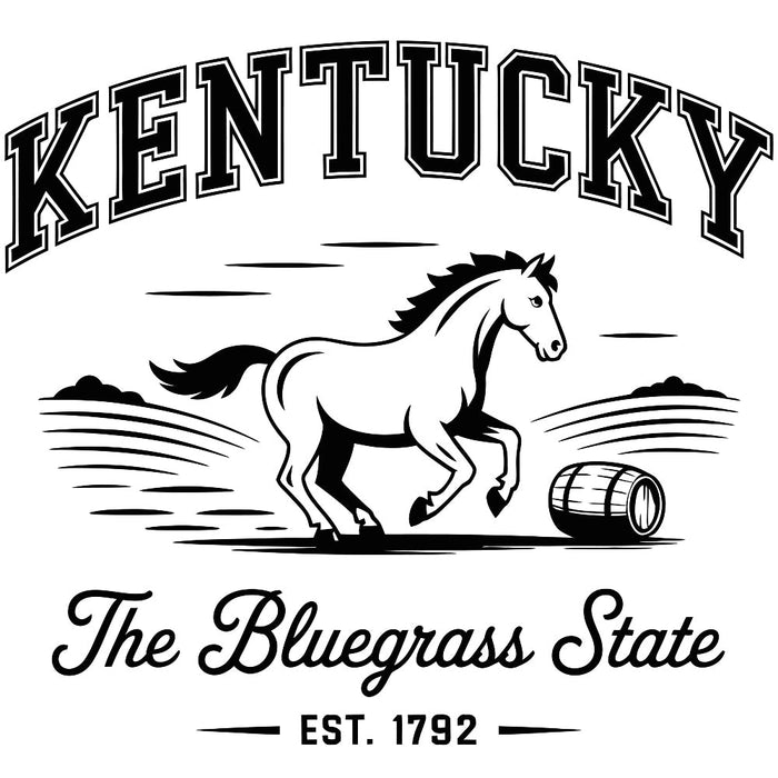 Kentucky Black and White Fabric Panel