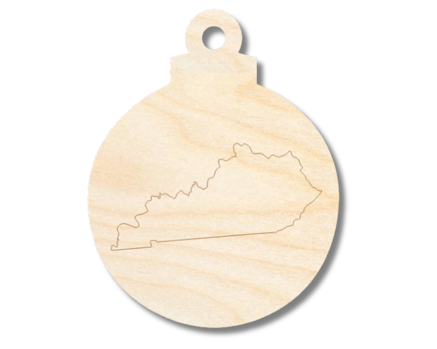 Unfinished Wood Etched Kentucky Ornament Shape | Paint By Line Crafts | up to 30" DIY