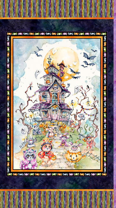 P&B Little Darlings Halloween Haunted House Panel