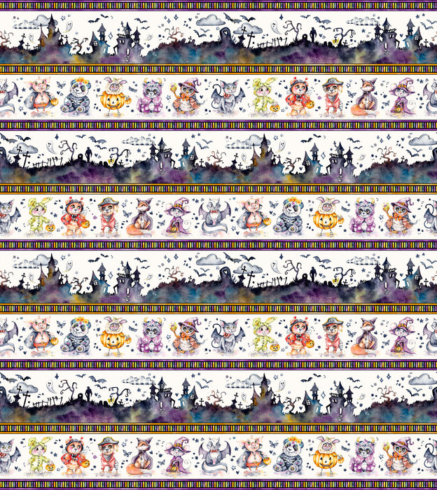 P&B Little Darlings Halloween Spooky Scene Border Stripe Multi