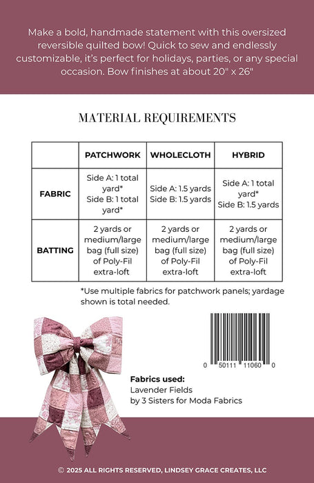 The Big Giant Quilters Bow Pattern