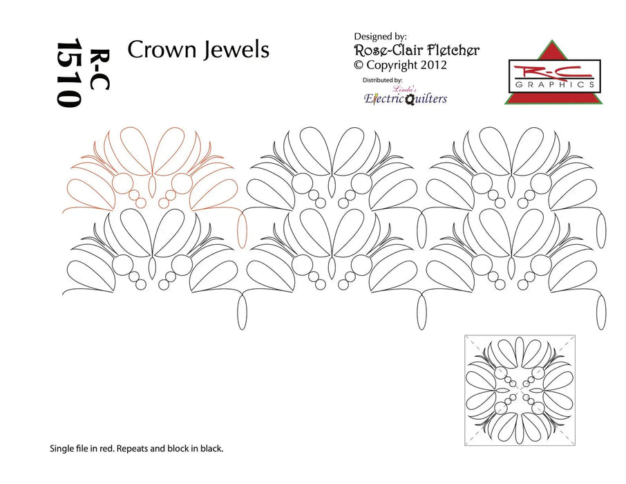 1510 Crown Jewels Pantograph And Block by Rose-Clair Fletcher