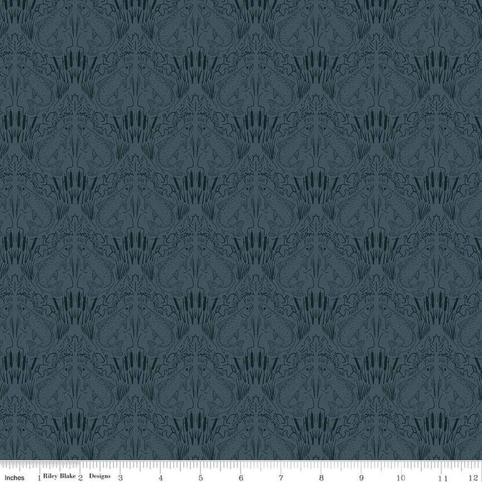 Let's Wander First Catch Blue Cotton 43"/44" Fabric Per Yard