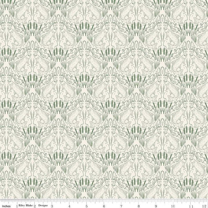 Let's Wander First Catch Cream Cotton 43"/44" Fabric Per Yard