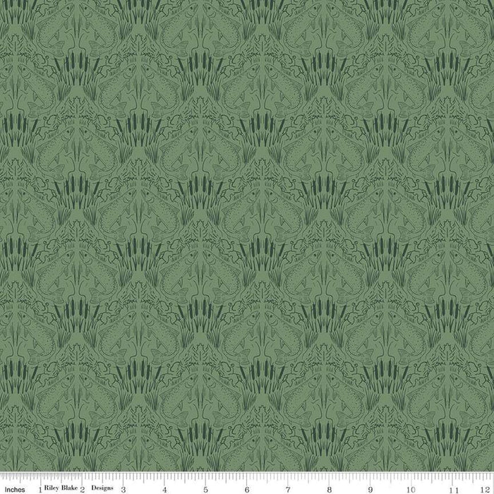 Let's Wander First Catch Sage Cotton 43"/44" Fabric Per Yard