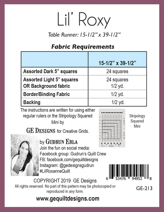 Lil' Roxy - Table Runner Pattern 213