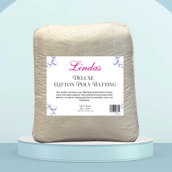 Linda's Deluxe Cotton/Poly Blend Batting Twin Size 2 Yard Package - Made by Hobbs