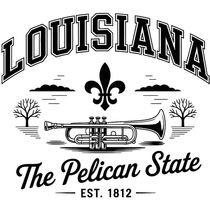 Louisiana Black and White Fabric Panel