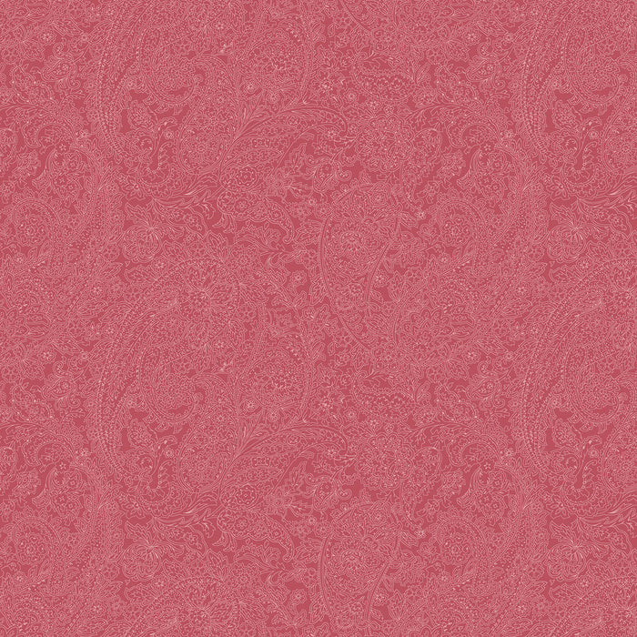 Paisley Lines Dark Pink Meadow Blush 43"/44" Cotton Fabric Per Yard