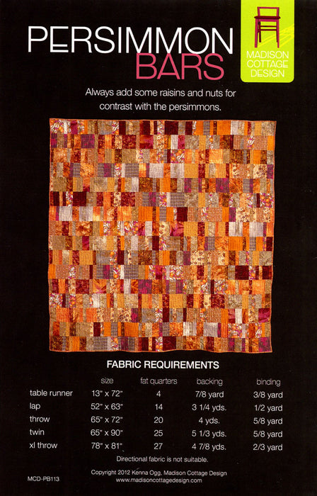 Persimmon Bars Quilt Pattern