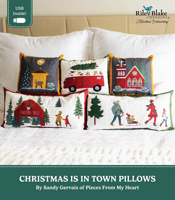RB Christmas Is in Town Machine Embroidery USB by Sandy Gervais
