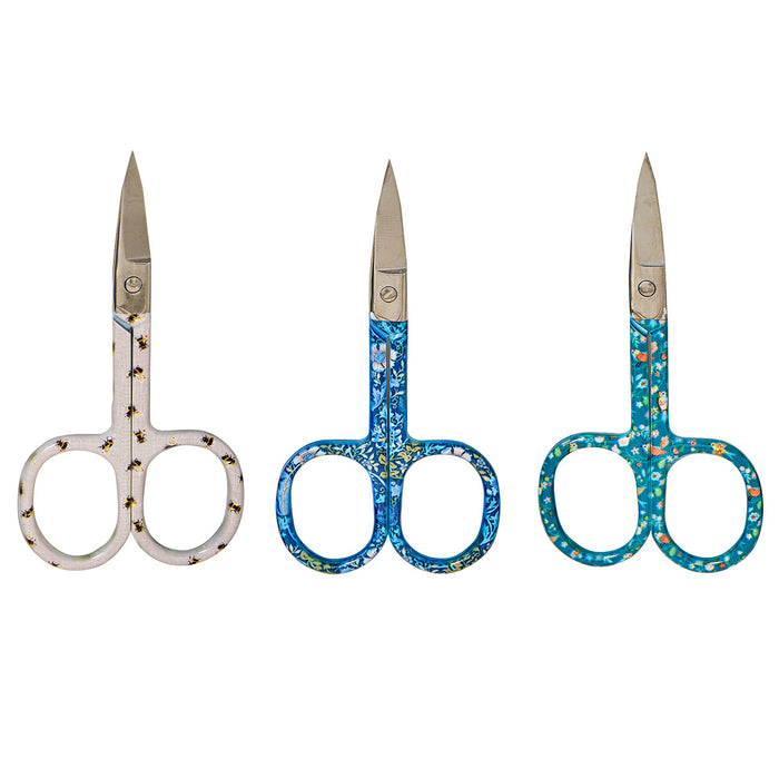 Embroidery Scissors - Bee, Bird, Floral Woodblock