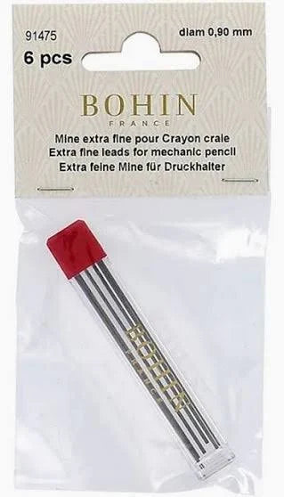 Bohin France Extra fine leads for mechanical pencil diam 0.90mm (6 pcs)